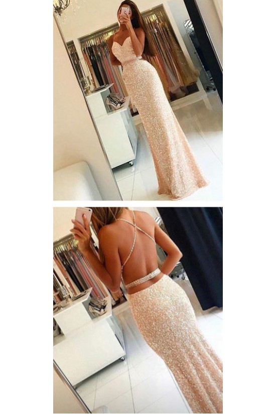 Beaded Sequins Long Prom Dresses Party Evening Gowns 3020461