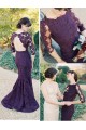 3/4 Length Sleeves Mermaid Long Purple Lace Prom Dresses Party Evening Gowns 3020464 3/4 Length Sleeves Mermaid Long Purple Lace Prom Dresses Party Evening Gowns 3020464