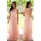 Long Pink Lace Chiffon Prom Dresses Party Evening Gowns 3020470