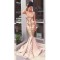 Mermaid Gold Lace Appliques Prom Dresses Party Evening Gowns 3020475