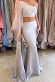 Two Pieces One Sleeve Mermaid Long Prom Dresses Party Evening Gowns 3020480