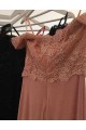 Mermaid Off-the-Shoulder Lace Long Pink Prom Dresses Party Evening Gowns 3020486