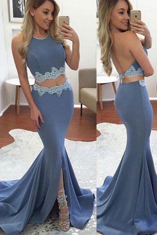Mermaid Two Pieces Long Prom Dresses Party Evening Gowns 3020491