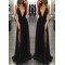Sexy Low V-Neck Long Black Prom Dresses Party Evening Gowns 3020492