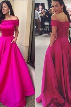 A-Line Off-the-Shoulder Long Prom Dresses Party Evening Gowns 3020495