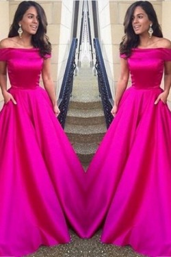 A-Line Off-the-Shoulder Long Prom Dresses Party Evening Gowns 3020495