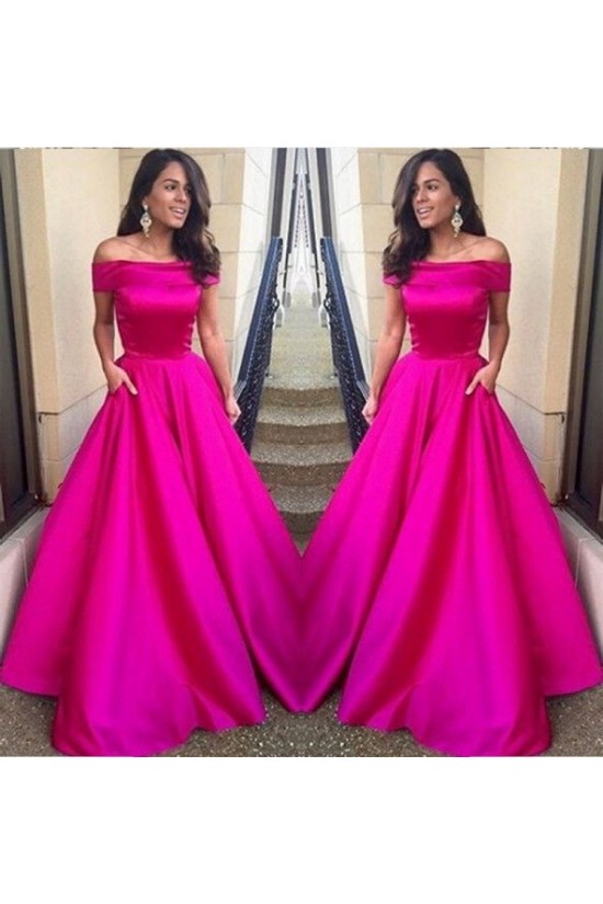 A-Line Off-the-Shoulder Long Prom Dresses Party Evening Gowns 3020495