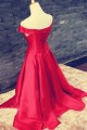 Long Red Off-the-Shoulder Prom Dresses Party Evening Gowns 3020500