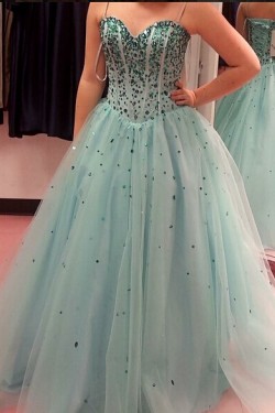 Ball Gown Beaded Tulle Prom Dresses Party Evening Gowns 3020504