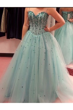 Ball Gown Beaded Tulle Prom Dresses Party Evening Gowns 3020504
