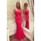 Mermaid Long Red Lace Prom Dresses Party Evening Gowns 3020515