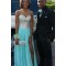 Long Blue Beaded Sequins Chiffon Prom Dresses Party Evening Gowns 3020521