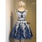 Short Blue Tulle White Lace Appliques Homecoming Cocktail Prom Dresses 3020527