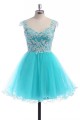 Short Blue Lace Tulle Homecoming Cocktail Prom Dresses Party Evening Gowns 3020529