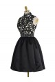 Short Black High Neck Lace Homecoming Cocktail Prom Dresses Party Evening Gowns 3020530