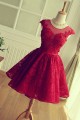 Short Burgundy Lace Keyhole Back Homecoming Cocktail Prom Dresses 3020532 Short Burgundy Lace Keyhole Back Homecoming Cocktail Prom Dresses 3020532