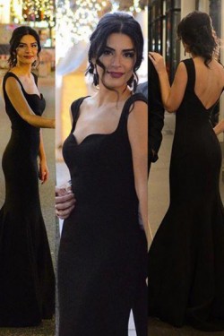 Long Black Mermaid Prom Dresses Party Evening Gowns 3020533