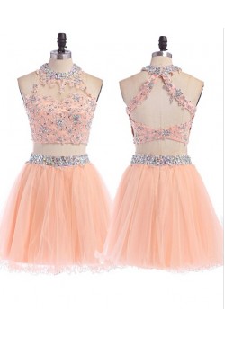 Beaded Lace Tulle Homecoming Cocktail Prom Dresses Party Evening Gowns 3020543