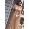Long Sleeves V-Neck Beaded Plus Size Prom Dresses Party Evening Gowns 3020547