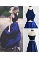 Chic Two Pieces Halter Sleeveless Royal Blue Floor-Length Prom Dresses 3020553