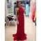 Long Red Halter Pleated Chiffon Prom Party Dresses 3020558