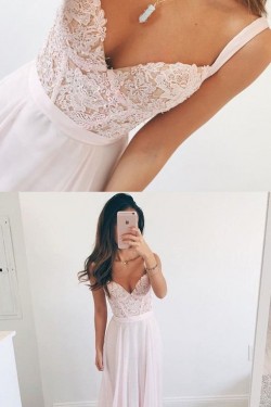 Long Chiffon Lace Prom Party Dresses 3020560