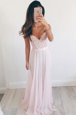Long Chiffon Lace Prom Party Dresses 3020560