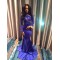 Long Blue Mermaid Lace Long Sleeves Prom Evening Dresses 3020570
