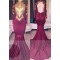 Mermaid High Neck Long Sleeves Prom Evening Dresses with Gold Appliques 3020571