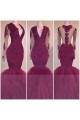 Mermaid Long Sleeves V-Neck Long Prom Evening Dresses 3020574