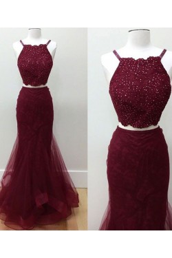 Mermaid Two Pieces Lace Long Prom Evening Dresses 3020575