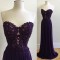 Long Purple Chiffon Long Prom Evening Dresses with Lace Appliques 3020580