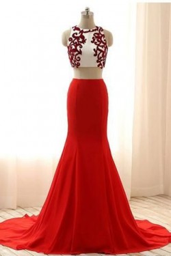 Mermaid Two Pieces Long Prom Evening Dresses 3020583