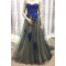 Long Tulle Prom Evening Dresses with Blue Lace Appliques 3020588
