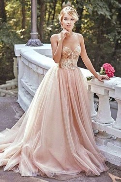 Elegant Tulle Ball Gown Long Prom Evening Dresses 3020590