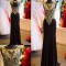 Long Black Beaded Prom Evening Formal Dresses with Gold Lace Appliques 3020607