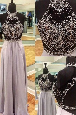 Beaded Long Chiffon Prom Evening Dresses 3020608