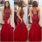 Mermaid Beaded Long Red Prom Evening Party Dresses 3020613