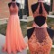 A-Line Beaded Lace Long Prom Evening Party Dresses 3020618