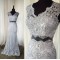 Two Pieces V-Neck Lace Long Prom Evening Party Dresses 3020620