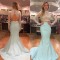 Long Sleeves Two Pieces Mermaid Beaded Lace Prom Evening Party Dresses 3020621