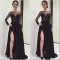 Long Black Lace Chiffon Prom Evening Party Dresses 3020622
