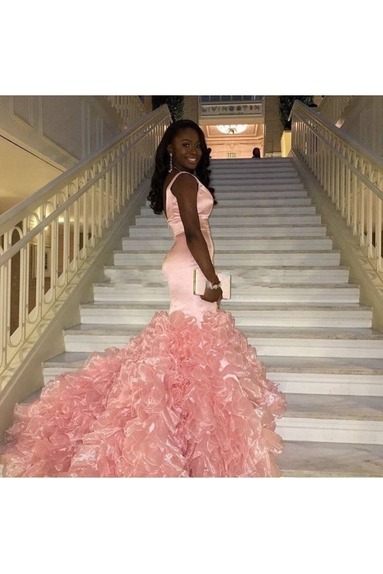 Mermaid Deep V-Neck Long Prom Evening Party Dresses 3020625