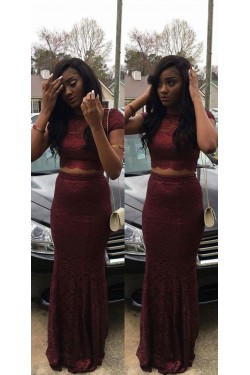 Two Pieces Lace Prom Evening Party Dresses 3020638