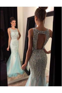 Mermaid Beaded Long Prom Evening Party Dresses 3020639