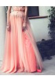 A-Line Beaded Lace Appliques Long Prom Evening Party Dresses 3020641