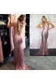 Mermaid Sequins Long V-Neck Prom Evening Party Dresses 3020646
