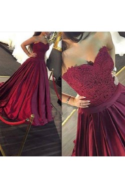 Ball Gown Sweetheart Lace Appliques Long Prom Evening Party Dresses 3020654
