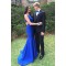 Long Blue Beaded Mermaid Prom Evening Party Dresses 3020655