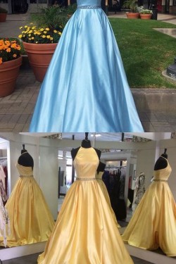 A-Line Beaded Long Prom Evening Party Dresses 3020658